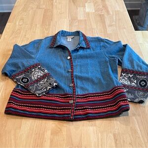 Coldwater Creek Denim Embroidered Shirt